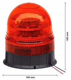 LED Zwaailamp 12-24v Flits / Rotatie vlakke voet